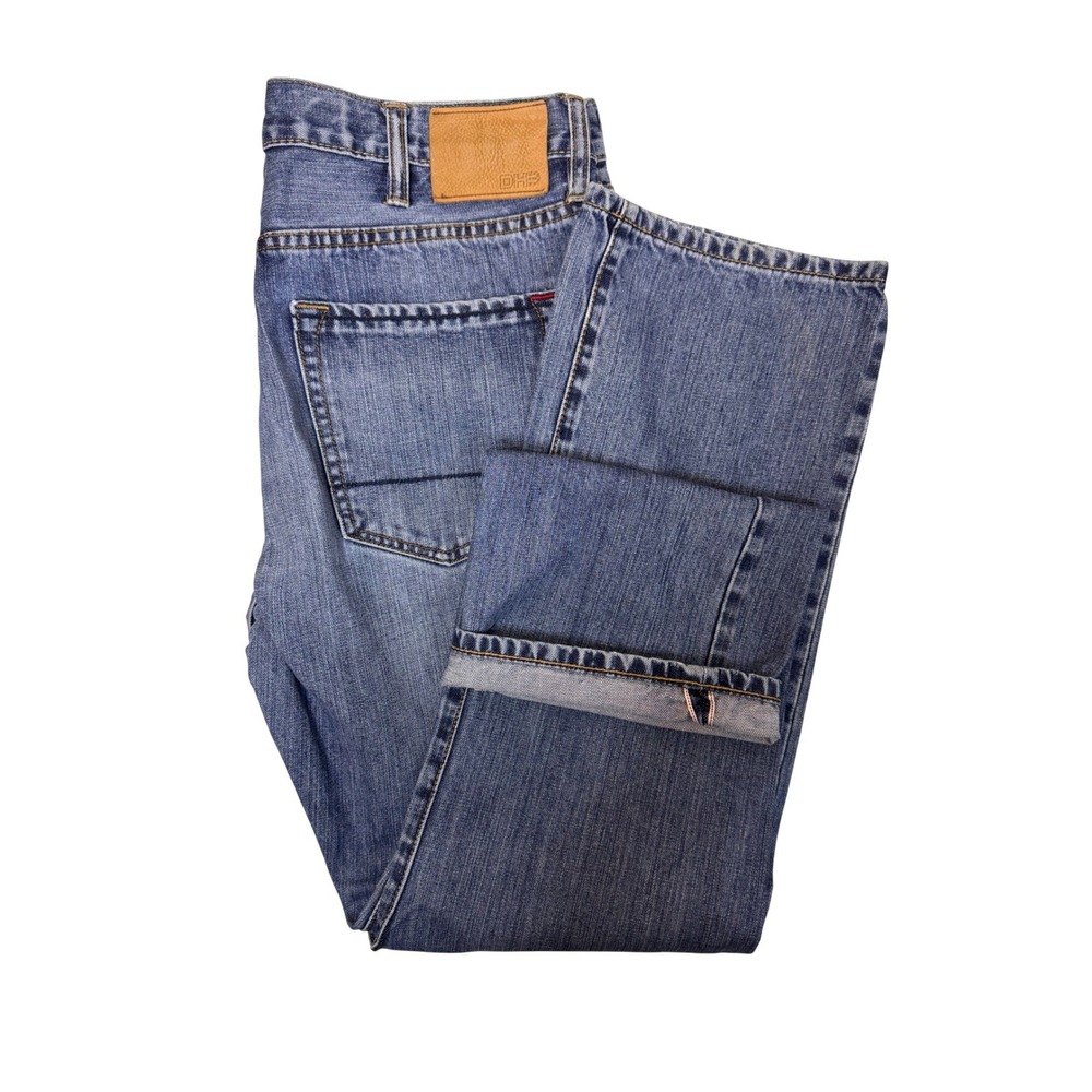 DH3 Jake Straight Leg Jeans Mens 36x34‎ Medium Wash Blue 100% Cotton